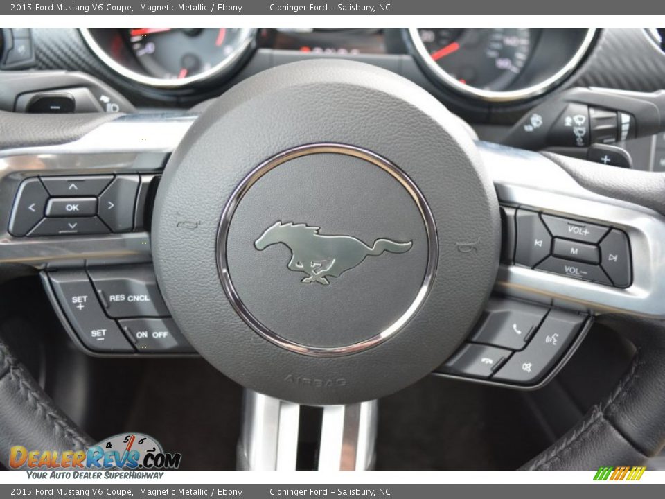 2015 Ford Mustang V6 Coupe Magnetic Metallic / Ebony Photo #16