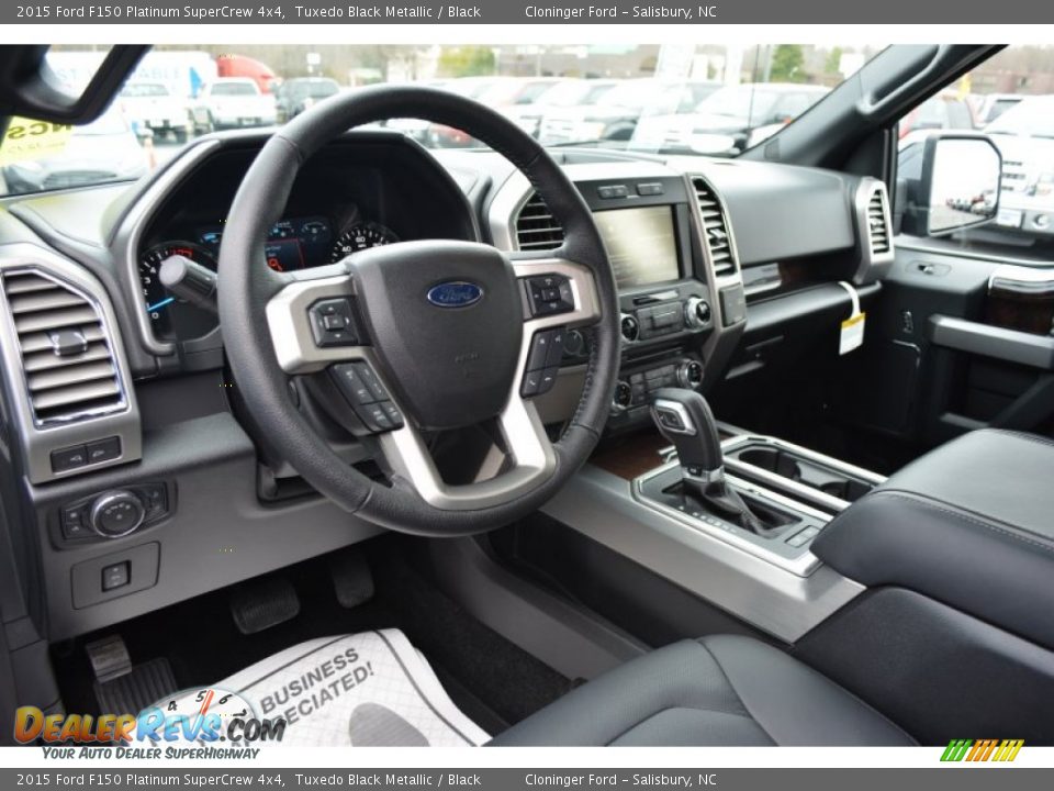 Black Interior - 2015 Ford F150 Platinum SuperCrew 4x4 Photo #7