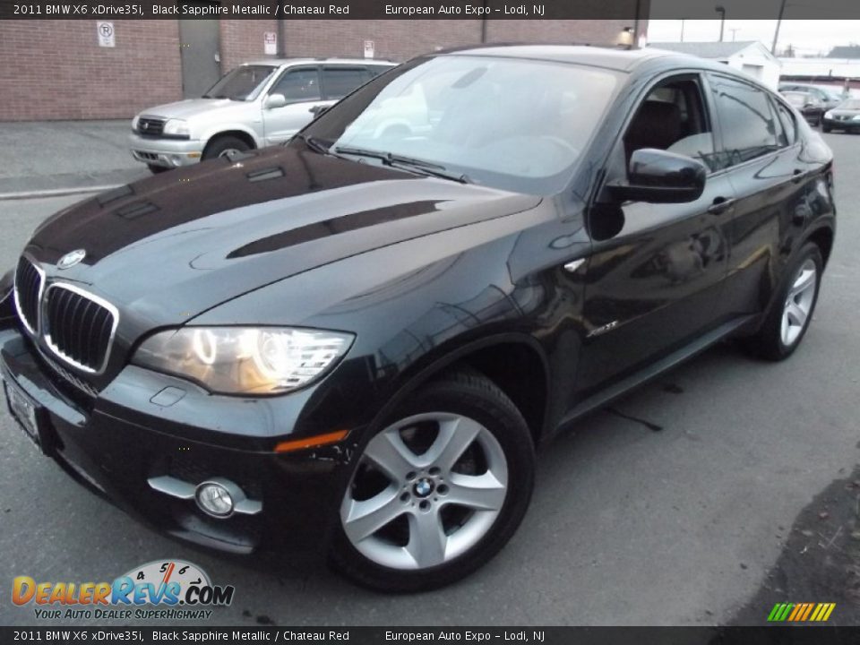 2011 BMW X6 xDrive35i Black Sapphire Metallic / Chateau Red Photo #1