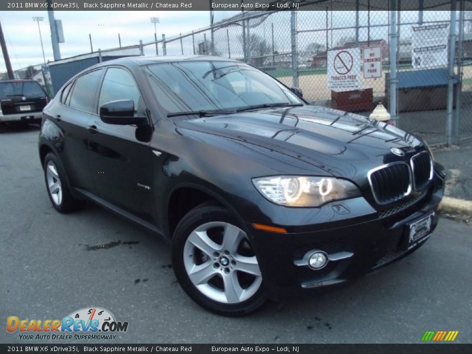 2011 BMW X6 xDrive35i Black Sapphire Metallic / Chateau Red Photo #2