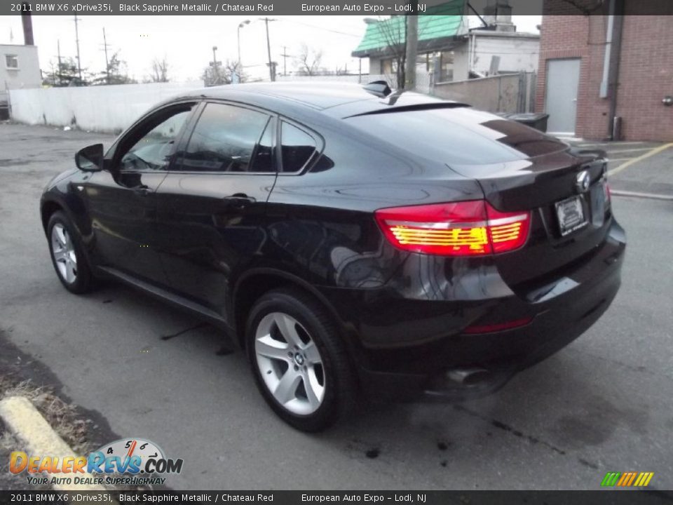 2011 BMW X6 xDrive35i Black Sapphire Metallic / Chateau Red Photo #3