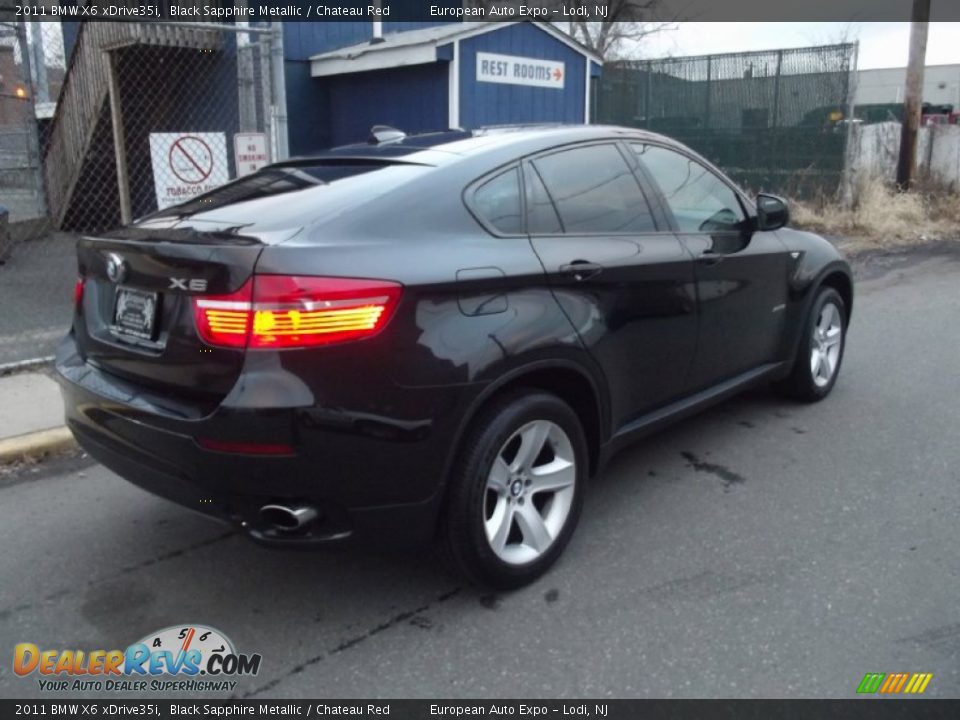 2011 BMW X6 xDrive35i Black Sapphire Metallic / Chateau Red Photo #4