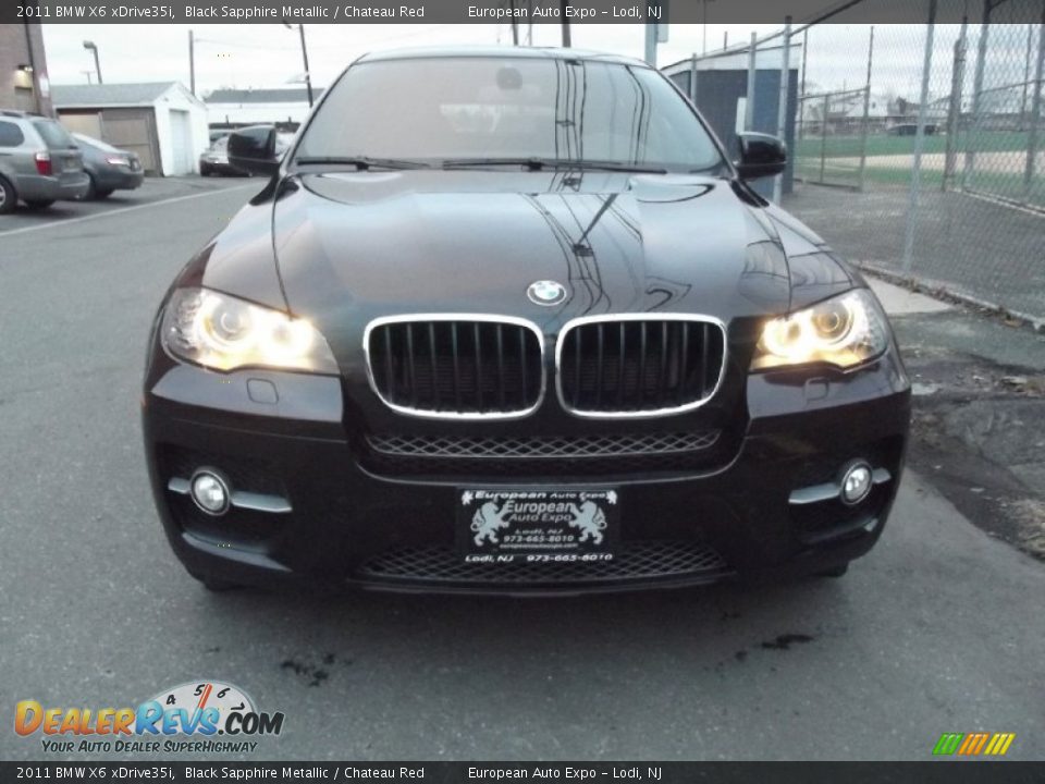 2011 BMW X6 xDrive35i Black Sapphire Metallic / Chateau Red Photo #5