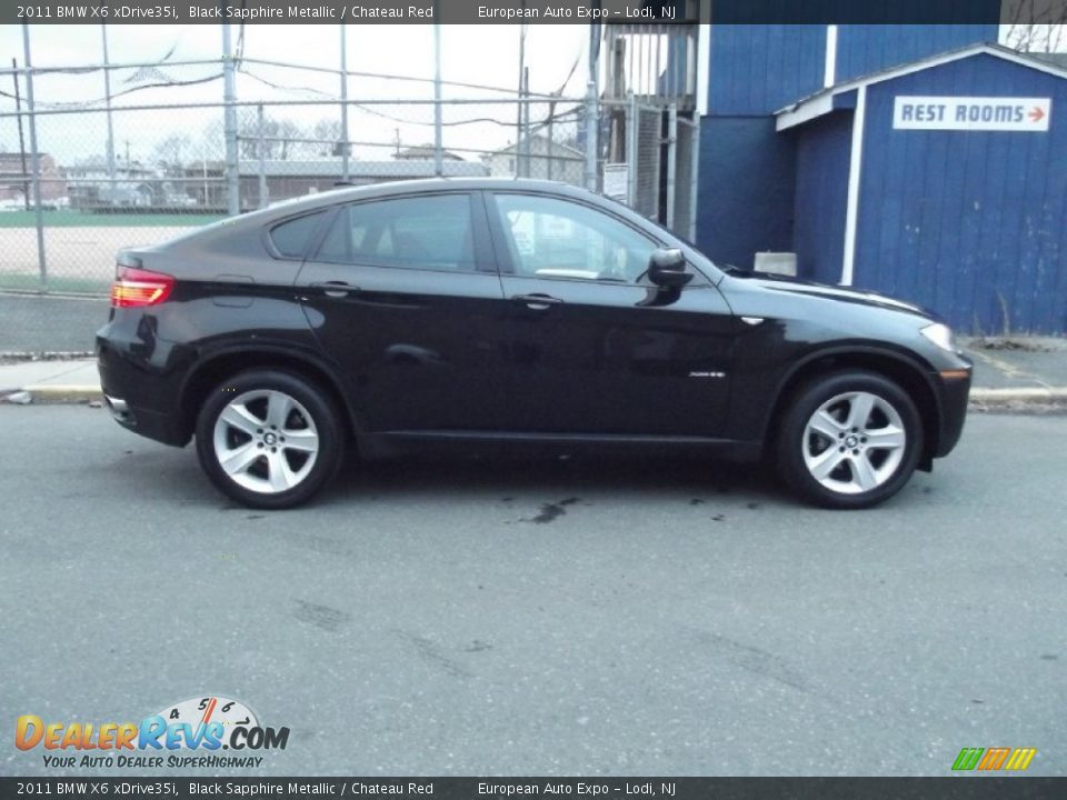 2011 BMW X6 xDrive35i Black Sapphire Metallic / Chateau Red Photo #6