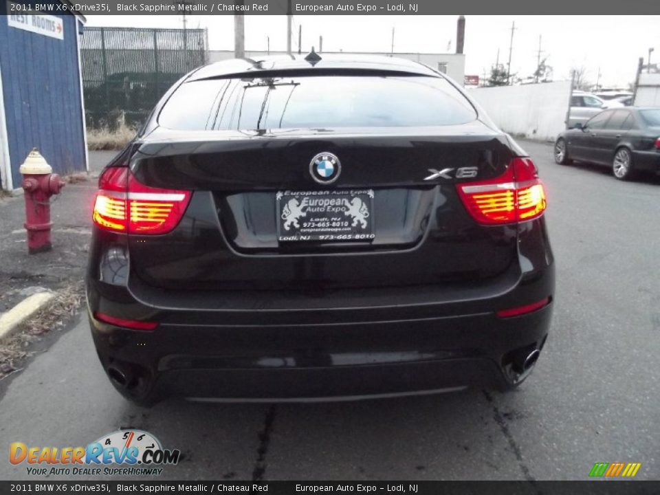 2011 BMW X6 xDrive35i Black Sapphire Metallic / Chateau Red Photo #7