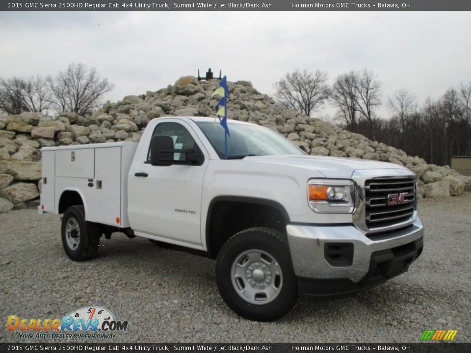 2015 GMC Sierra 2500HD Regular Cab 4x4 Utility Truck Summit White / Jet Black/Dark Ash Photo #1