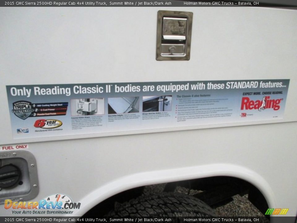 2015 GMC Sierra 2500HD Regular Cab 4x4 Utility Truck Summit White / Jet Black/Dark Ash Photo #17