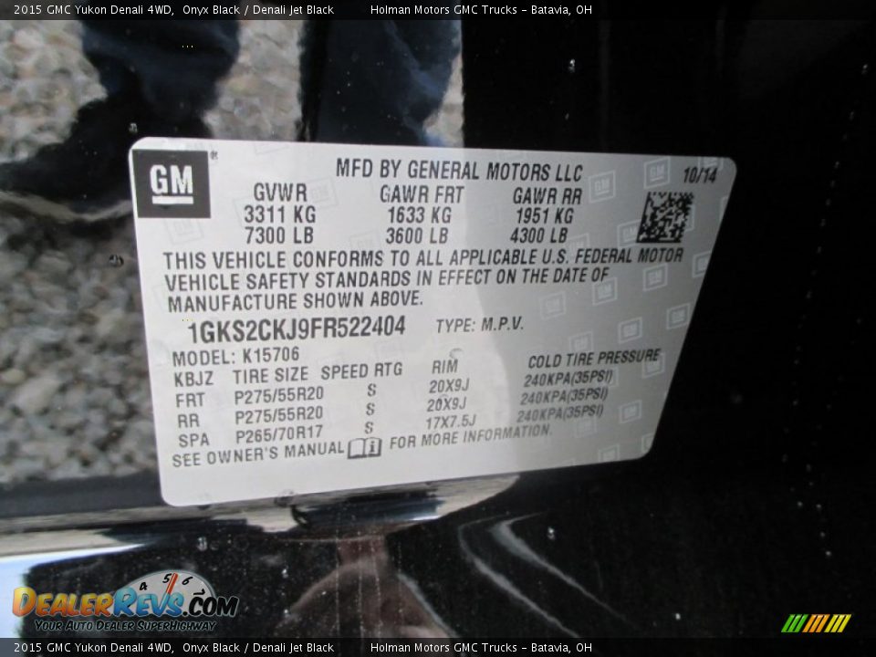 2015 GMC Yukon Denali 4WD Onyx Black / Denali Jet Black Photo #5