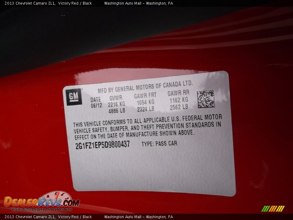 2013 Chevrolet Camaro ZL1 Victory Red / Black Photo #24