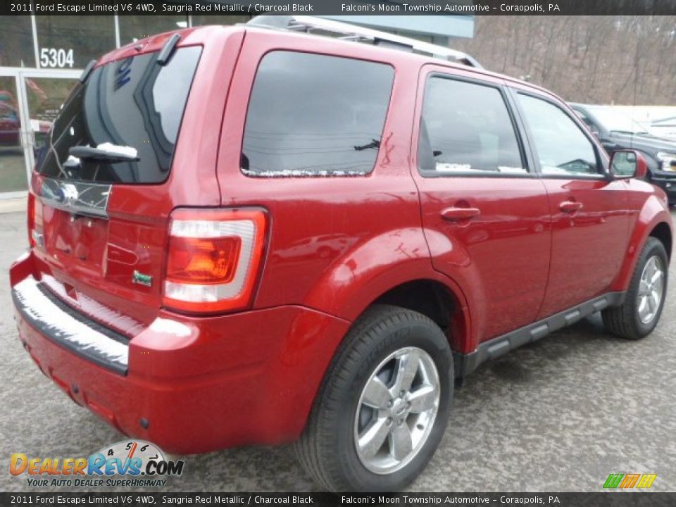 2011 Ford Escape Limited V6 4WD Sangria Red Metallic / Charcoal Black Photo #6