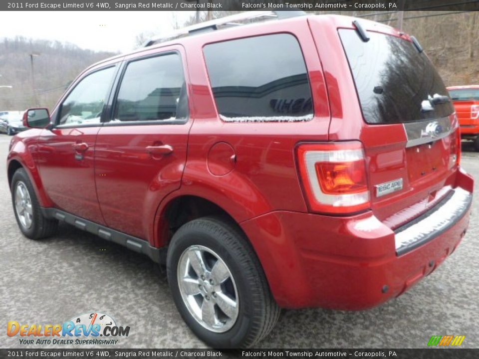 2011 Ford Escape Limited V6 4WD Sangria Red Metallic / Charcoal Black Photo #8