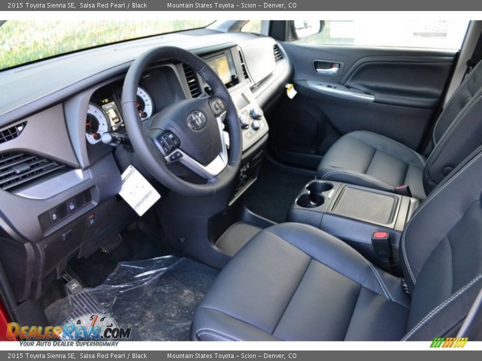 Black Interior - 2015 Toyota Sienna SE Photo #5