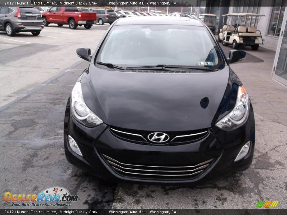 2012 Hyundai Elantra Limited Midnight Black / Gray Photo #5