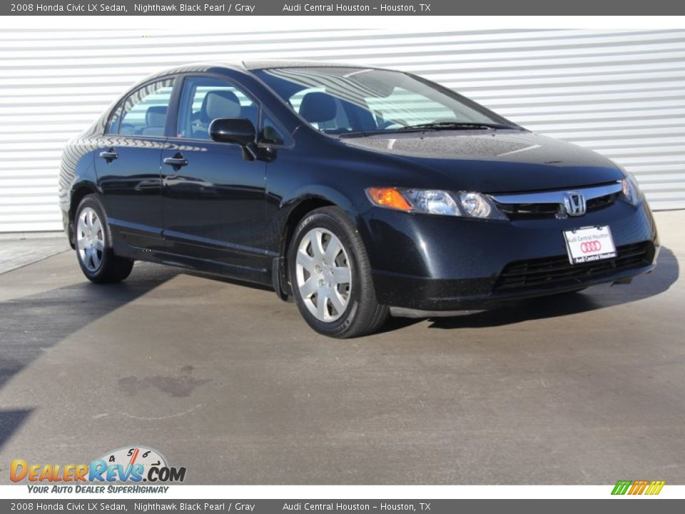 2008 Honda Civic LX Sedan Nighthawk Black Pearl / Gray Photo #1