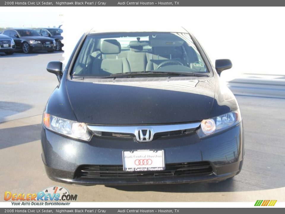 2008 Honda Civic LX Sedan Nighthawk Black Pearl / Gray Photo #2