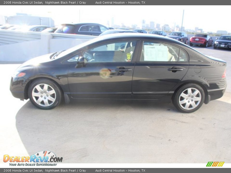 2008 Honda Civic LX Sedan Nighthawk Black Pearl / Gray Photo #4