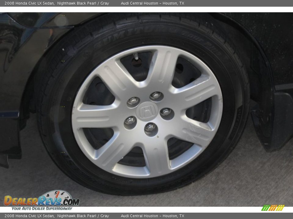 2008 Honda Civic LX Sedan Nighthawk Black Pearl / Gray Photo #5