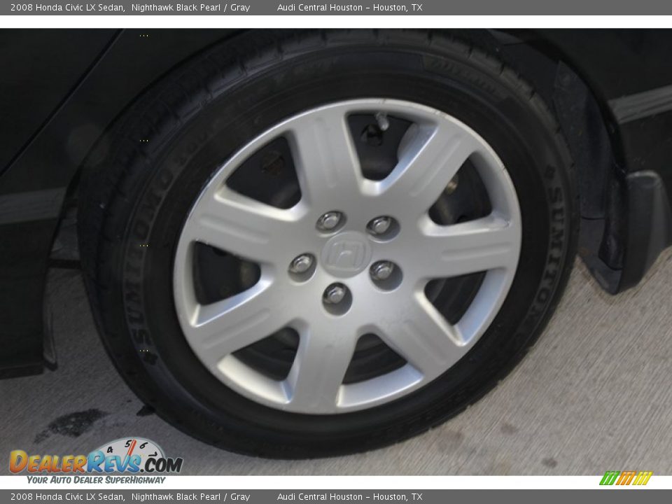 2008 Honda Civic LX Sedan Nighthawk Black Pearl / Gray Photo #6