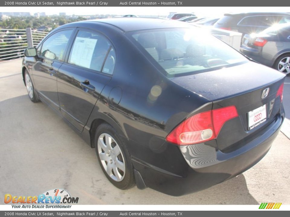 2008 Honda Civic LX Sedan Nighthawk Black Pearl / Gray Photo #7