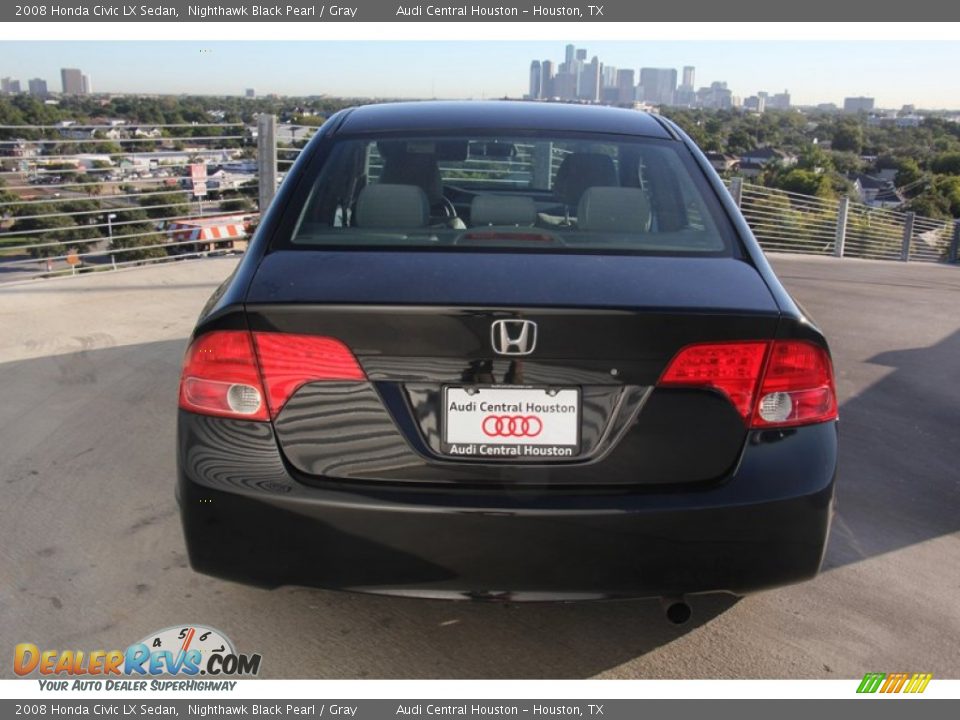 2008 Honda Civic LX Sedan Nighthawk Black Pearl / Gray Photo #8