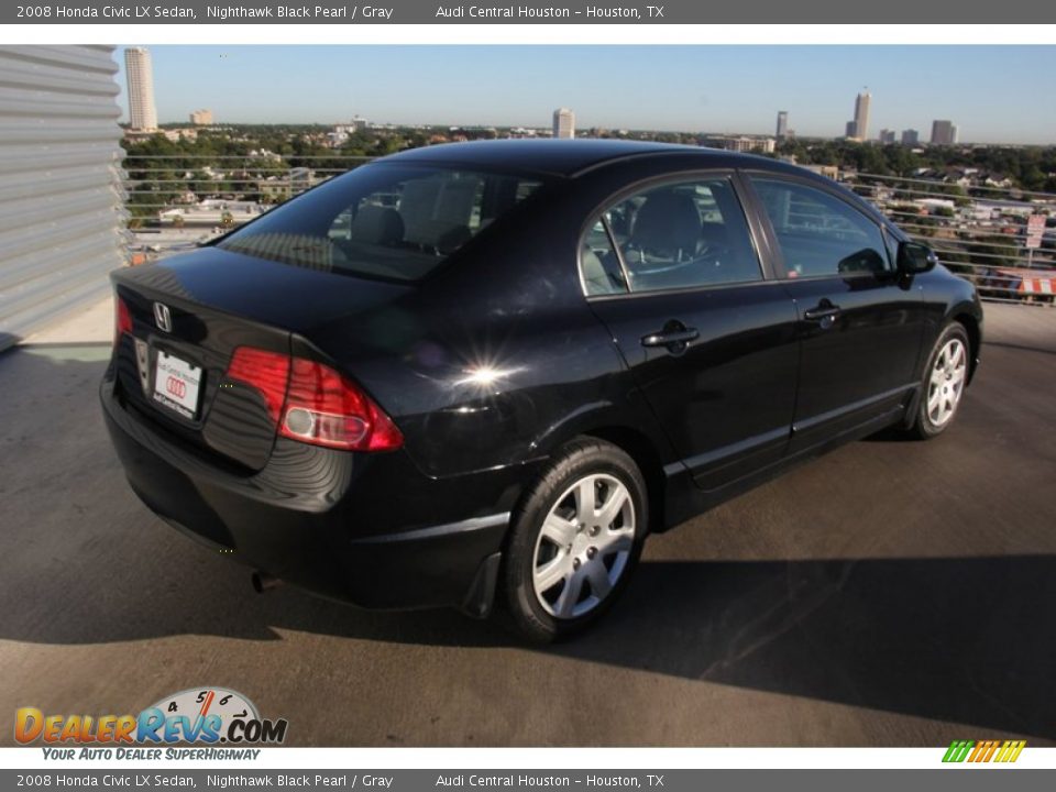 2008 Honda Civic LX Sedan Nighthawk Black Pearl / Gray Photo #9