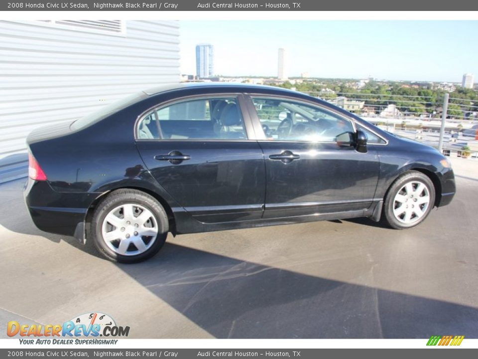 2008 Honda Civic LX Sedan Nighthawk Black Pearl / Gray Photo #10