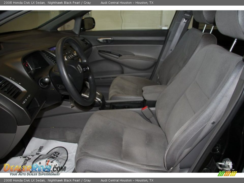 2008 Honda Civic LX Sedan Nighthawk Black Pearl / Gray Photo #13
