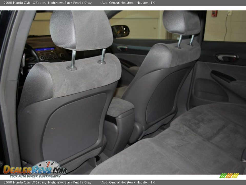 2008 Honda Civic LX Sedan Nighthawk Black Pearl / Gray Photo #15