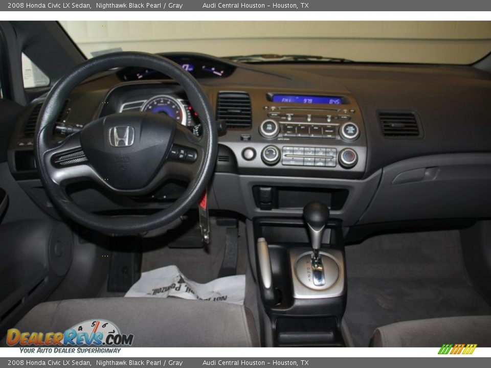 2008 Honda Civic LX Sedan Nighthawk Black Pearl / Gray Photo #17
