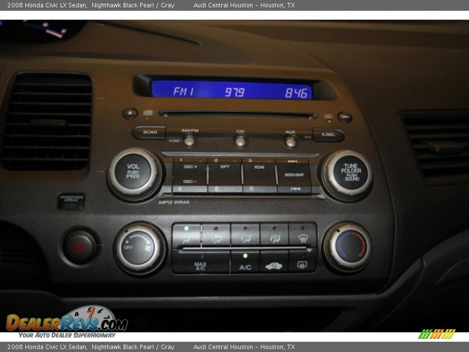 2008 Honda Civic LX Sedan Nighthawk Black Pearl / Gray Photo #21