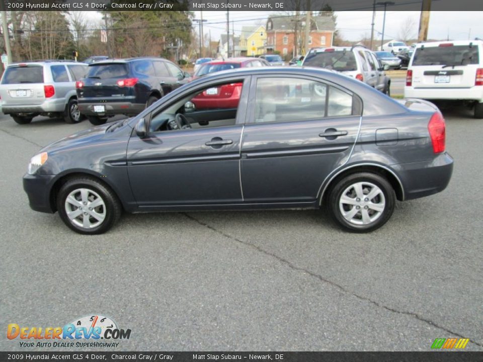 2009 Hyundai Accent GLS 4 Door Charcoal Gray / Gray Photo #9