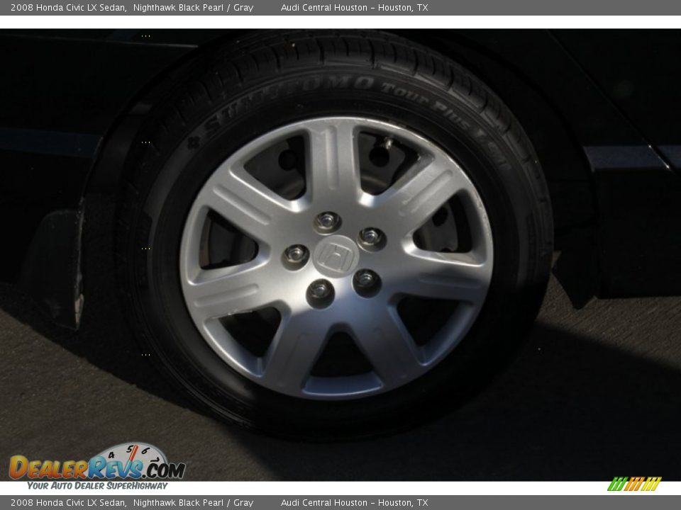 2008 Honda Civic LX Sedan Nighthawk Black Pearl / Gray Photo #33