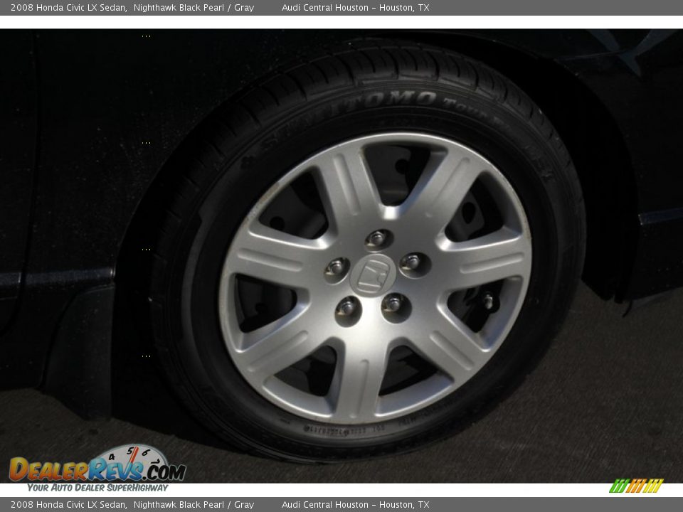 2008 Honda Civic LX Sedan Nighthawk Black Pearl / Gray Photo #34