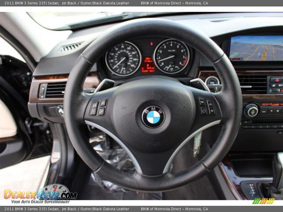 2011 BMW 3 Series 335i Sedan Jet Black / Oyster/Black Dakota Leather Photo #25