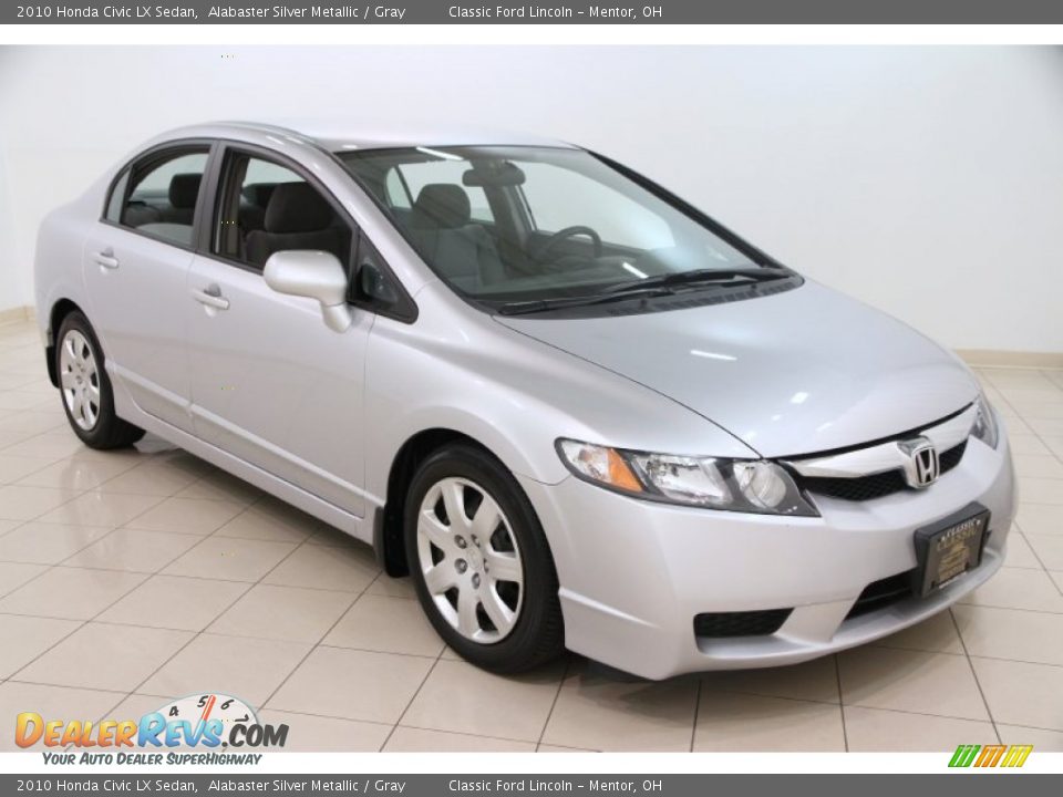 2010 Honda Civic LX Sedan Alabaster Silver Metallic / Gray Photo #1