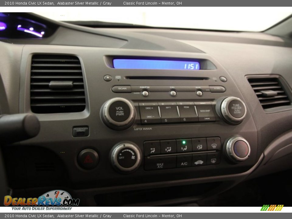 2010 Honda Civic LX Sedan Alabaster Silver Metallic / Gray Photo #8