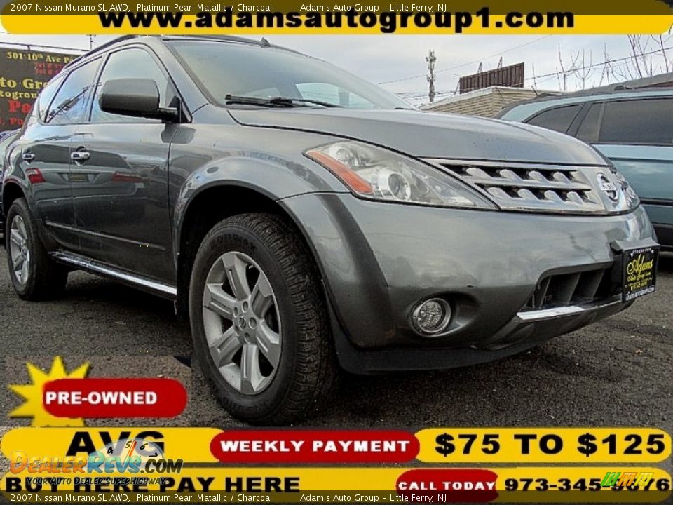 2007 Nissan Murano SL AWD Platinum Pearl Matallic / Charcoal Photo #3