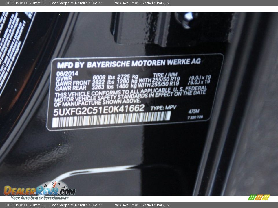 2014 BMW X6 xDrive35i Black Sapphire Metallic / Oyster Photo #35