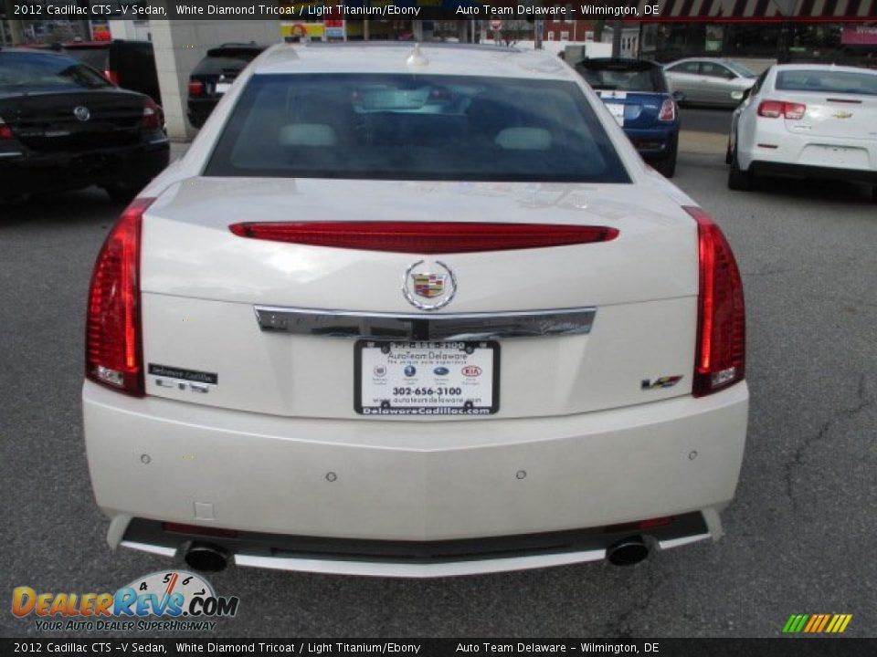 2012 Cadillac CTS -V Sedan White Diamond Tricoat / Light Titanium/Ebony Photo #5