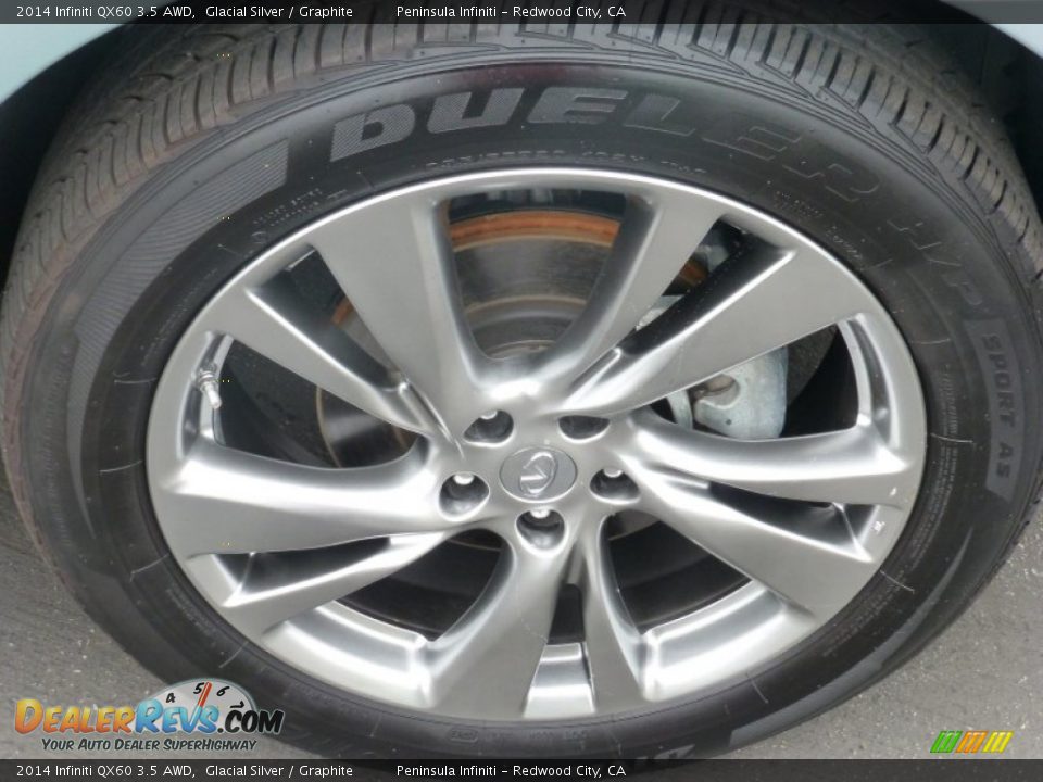 2014 Infiniti QX60 3.5 AWD Glacial Silver / Graphite Photo #10