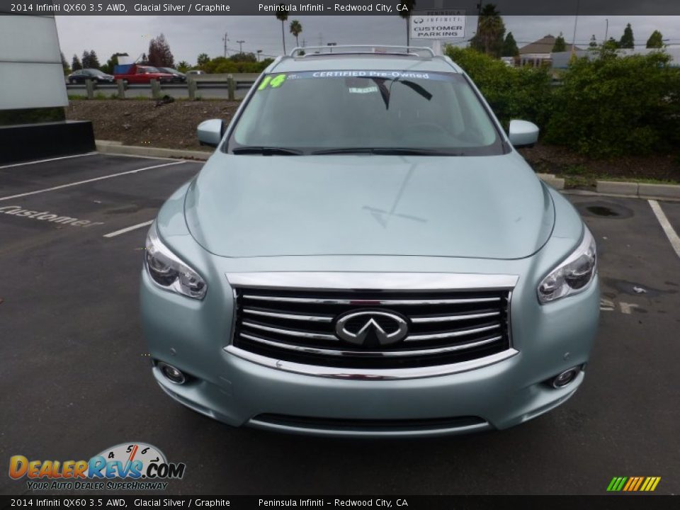 2014 Infiniti QX60 3.5 AWD Glacial Silver / Graphite Photo #11