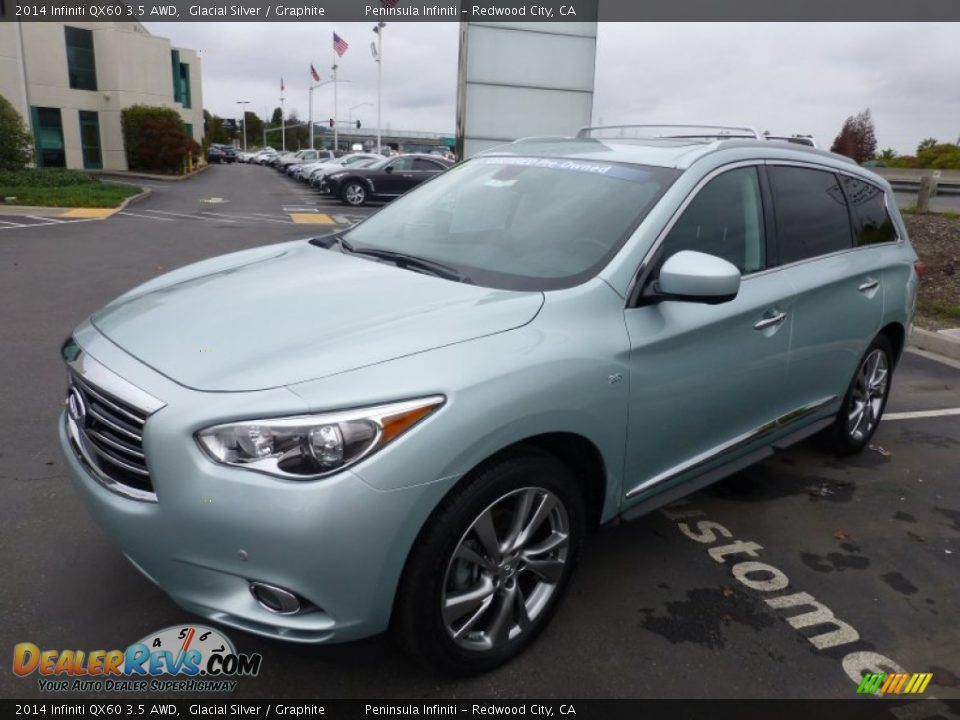 2014 Infiniti QX60 3.5 AWD Glacial Silver / Graphite Photo #12