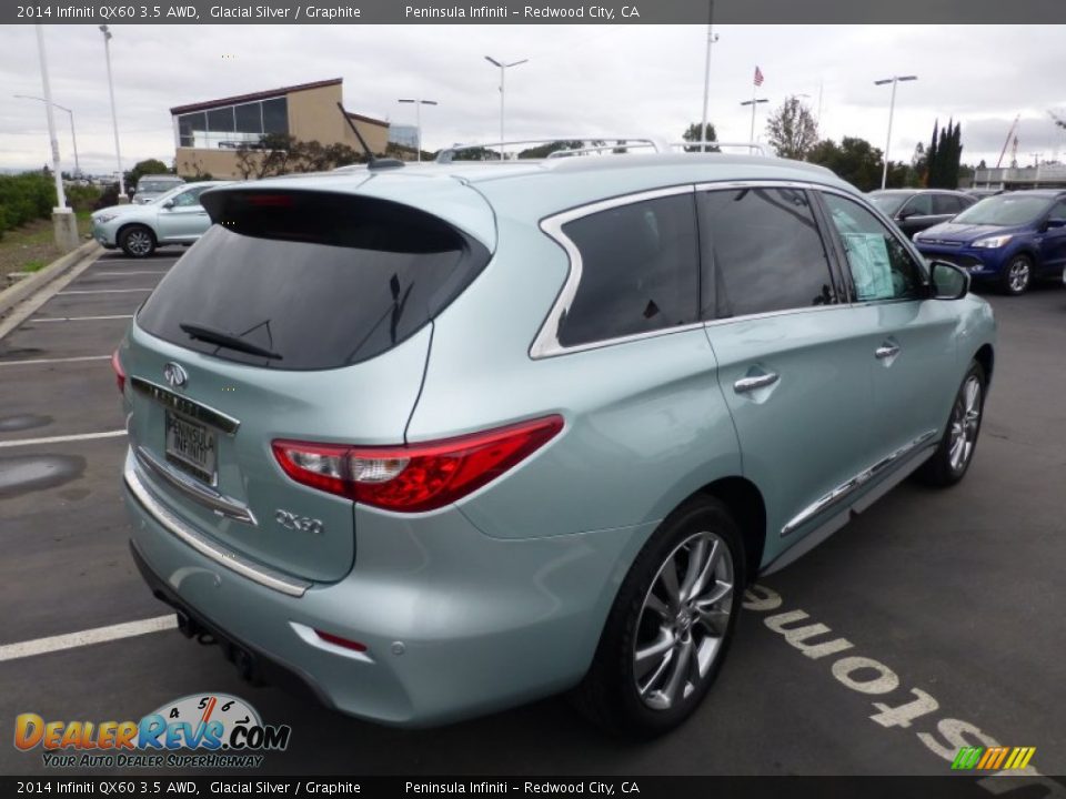 2014 Infiniti QX60 3.5 AWD Glacial Silver / Graphite Photo #15