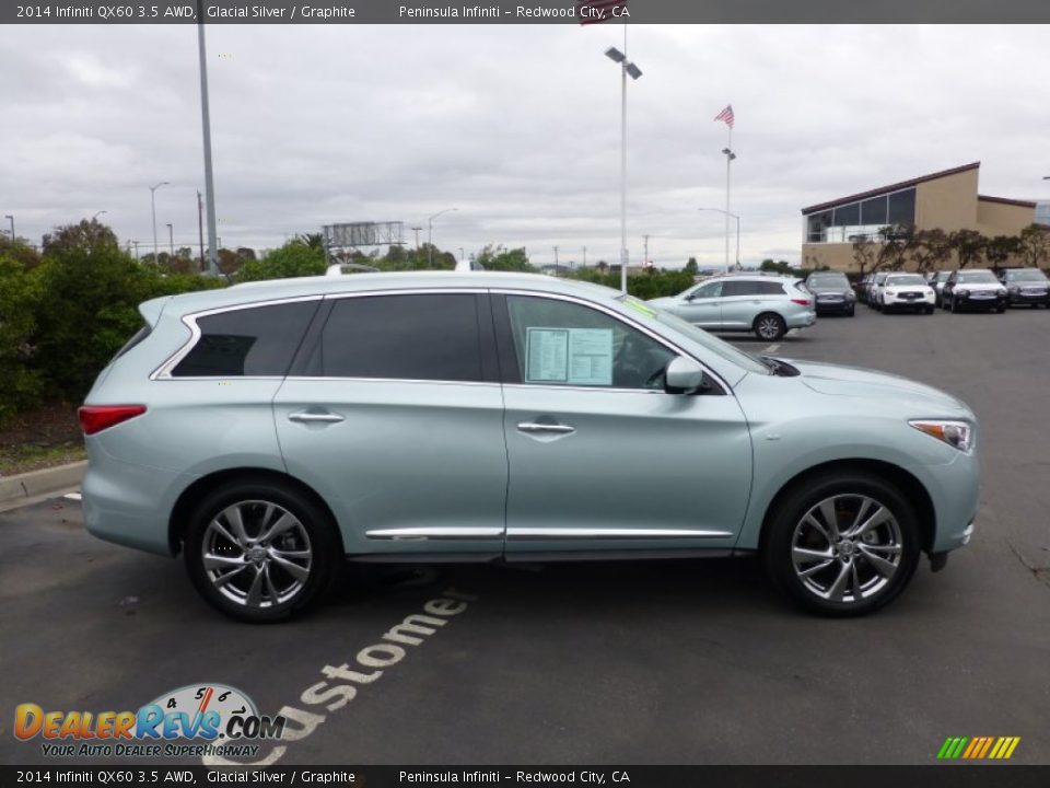2014 Infiniti QX60 3.5 AWD Glacial Silver / Graphite Photo #16