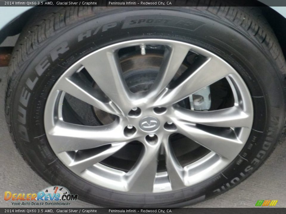 2014 Infiniti QX60 3.5 AWD Glacial Silver / Graphite Photo #17