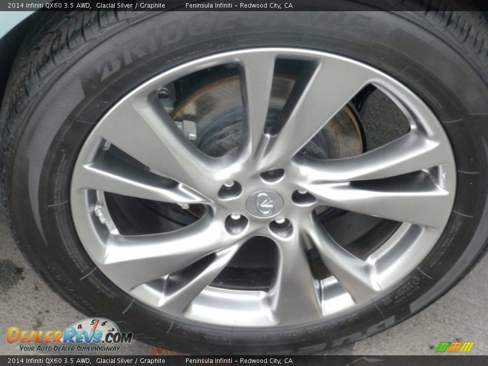 2014 Infiniti QX60 3.5 AWD Glacial Silver / Graphite Photo #18