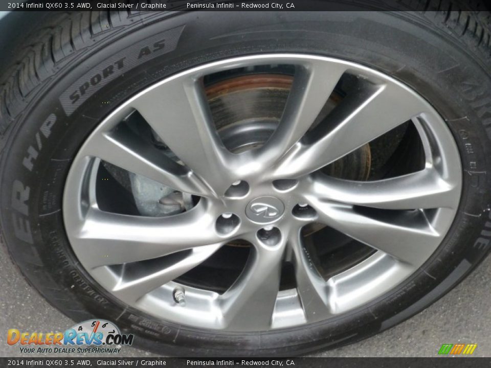 2014 Infiniti QX60 3.5 AWD Glacial Silver / Graphite Photo #19