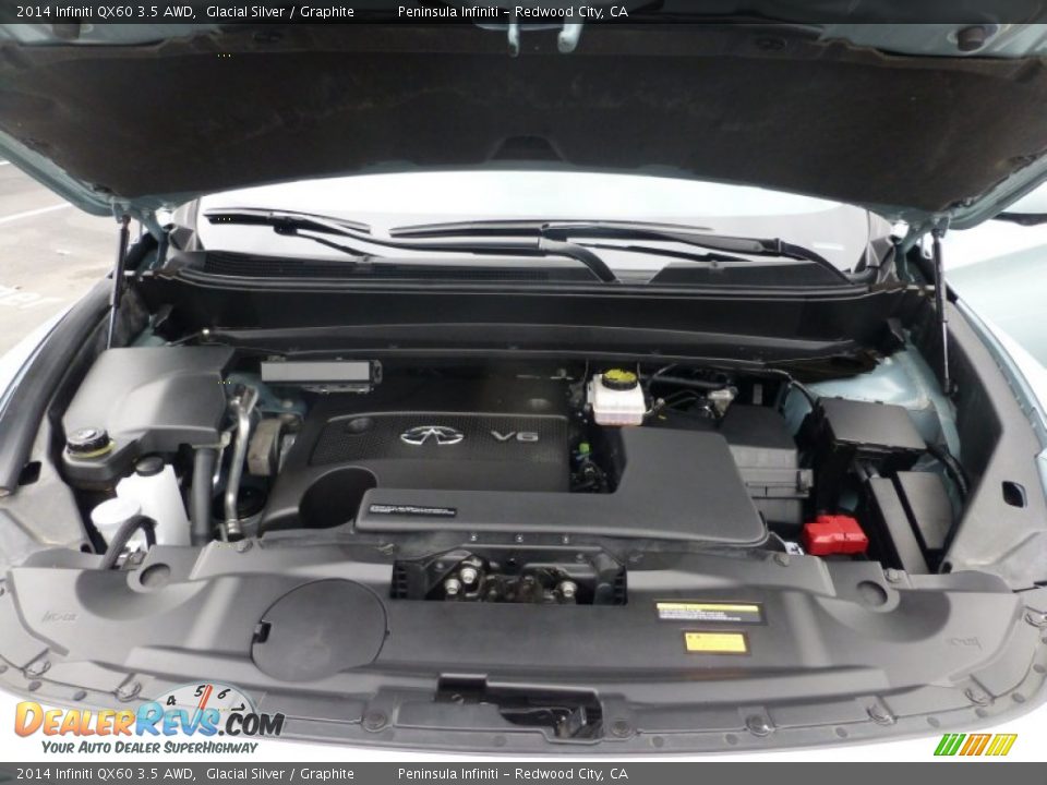 2014 Infiniti QX60 3.5 AWD Glacial Silver / Graphite Photo #20