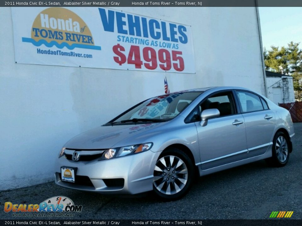 2011 Honda Civic EX-L Sedan Alabaster Silver Metallic / Gray Photo #1