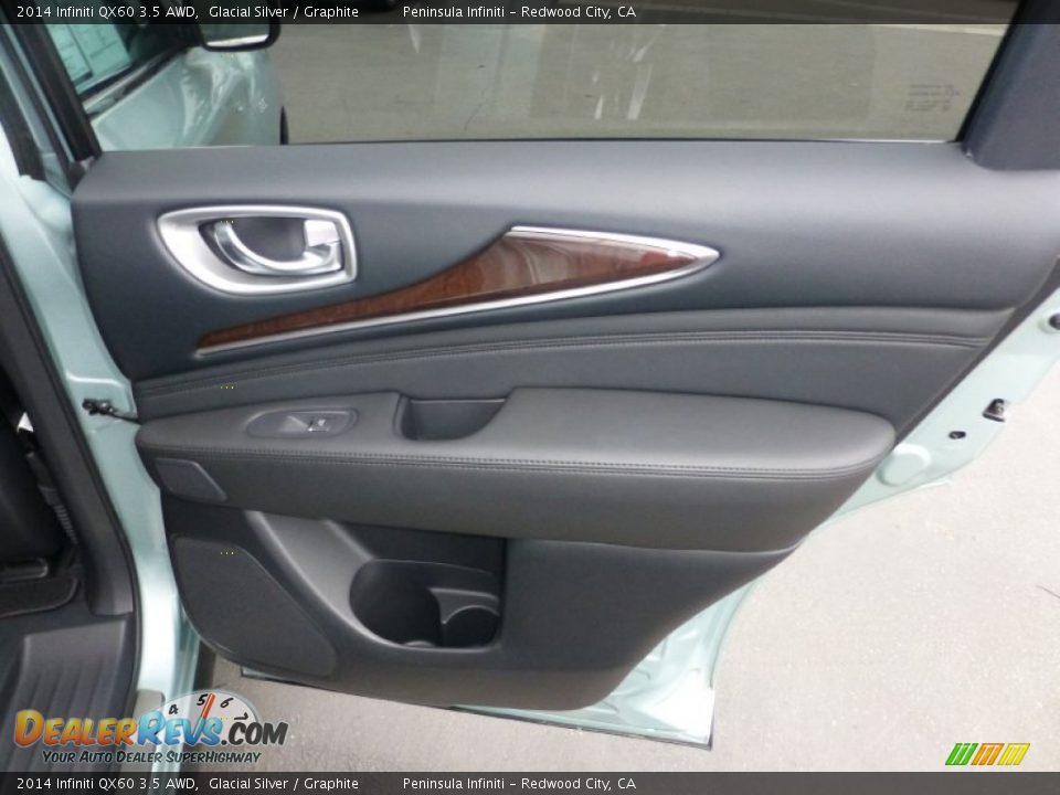 2014 Infiniti QX60 3.5 AWD Glacial Silver / Graphite Photo #26